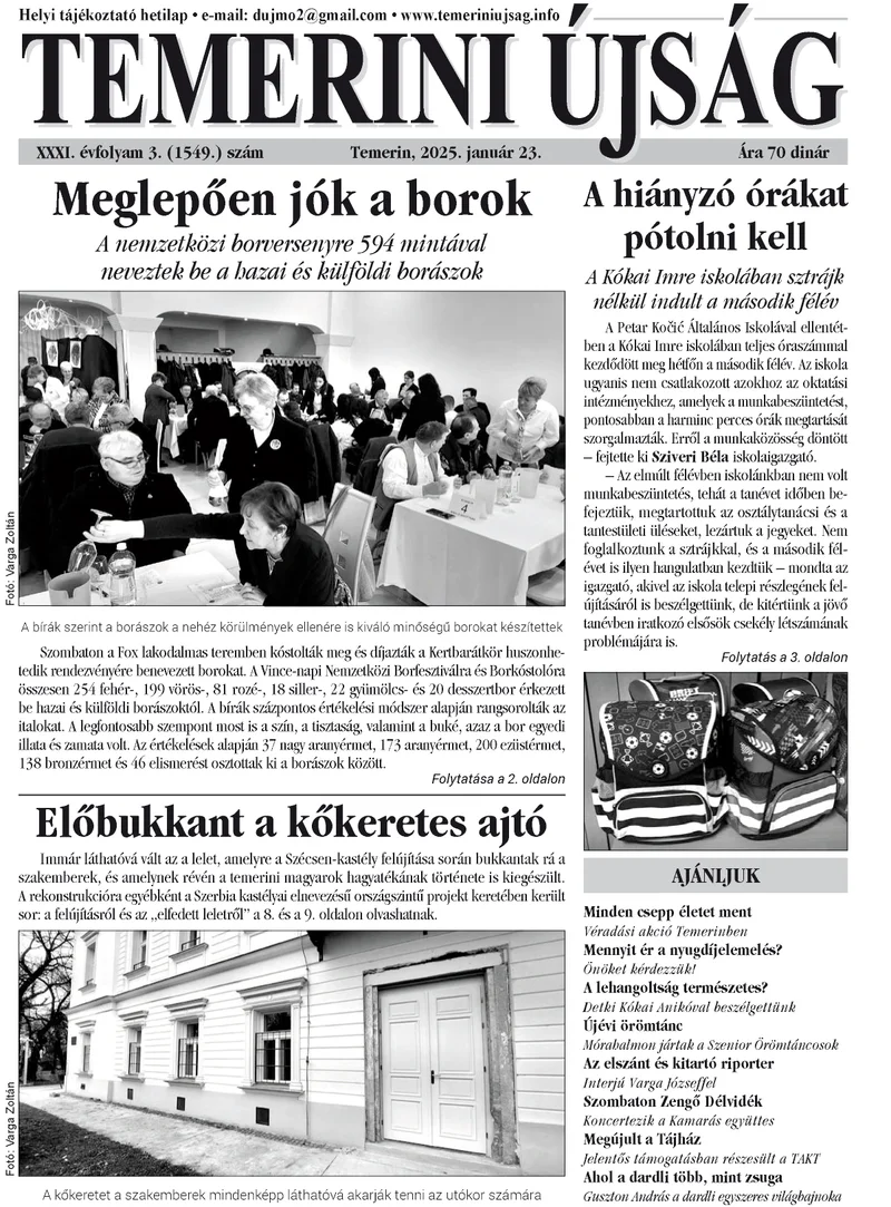 Temerini Újság, 31. évf. 2025. január 23. 3. sz.