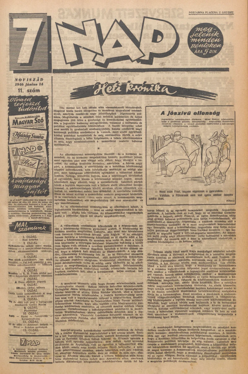 7 Nap, 1. évf. 1946. június 14. 11. sz. 1–12. oldal