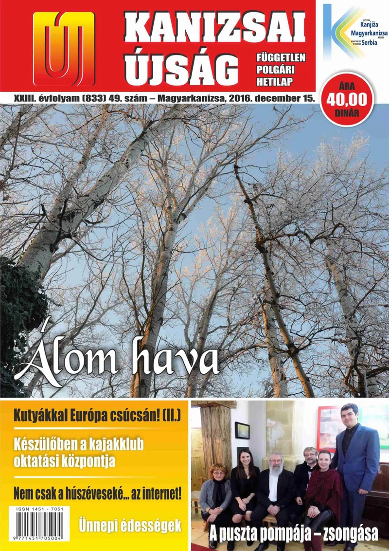 Új Kanizsai Újság, 23. évf. 2016. december 15. 49. sz.