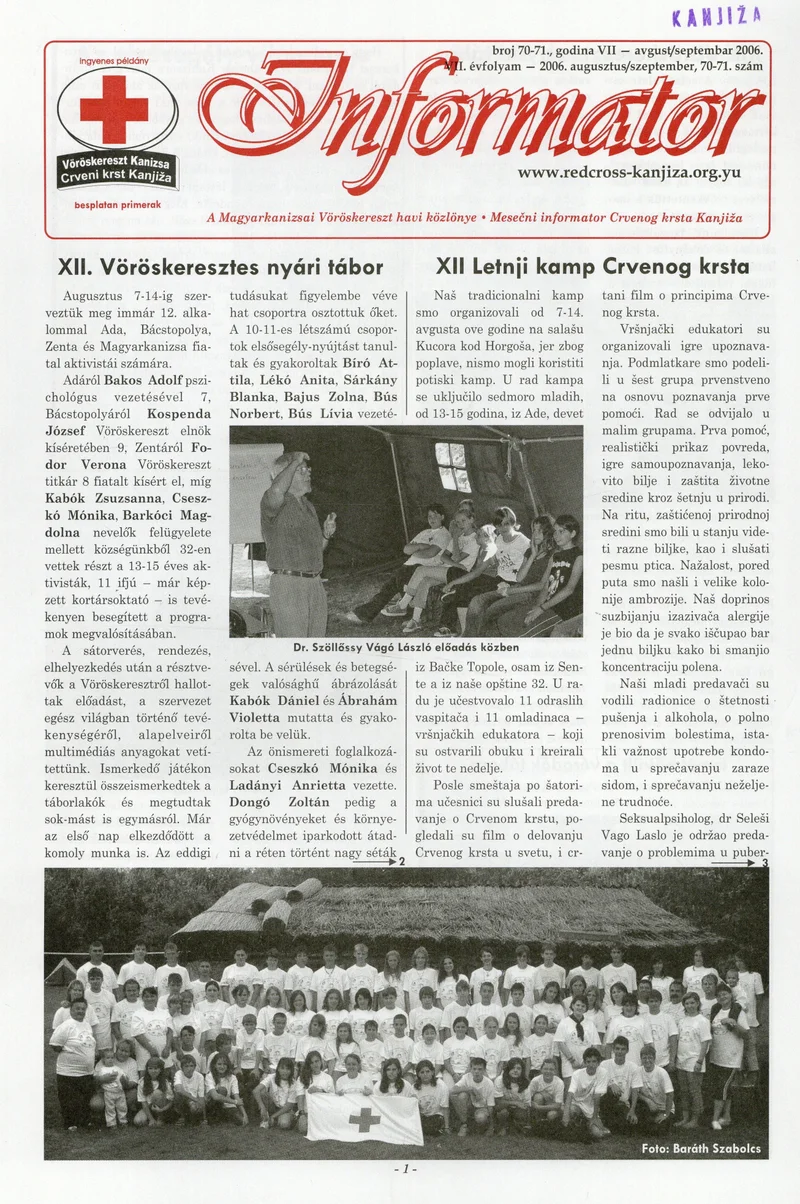 Informator, 7. évf. 2006. augusztus 1. – szeptember 1. 70–71. sz.