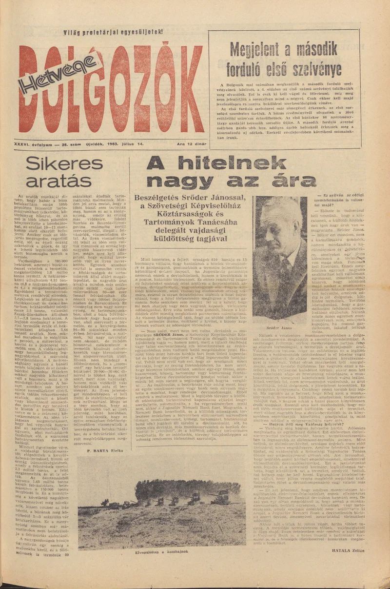 Dolgozók, 37. évf. 1983. július 14. 28. sz.