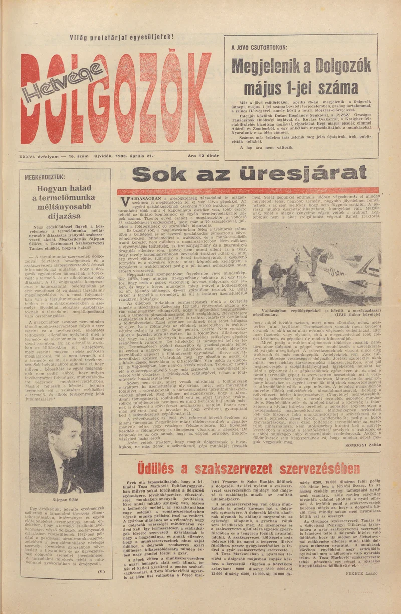 Dolgozók, 37. évf. 1983. április 21. 16. sz.