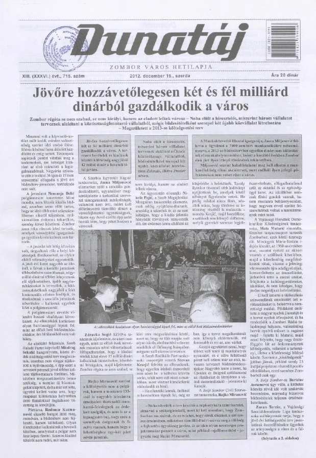 Dunatáj, 14. évf. 2012. december 19. 715. sz.