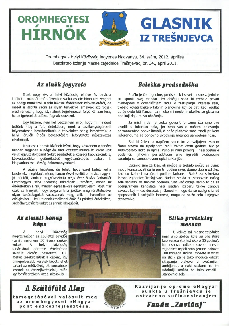 Oromhegyesi Hínök 2012. április. 34. sz.