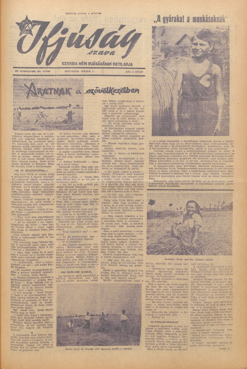 Ifjúság Szava, 6. évf. 1950. július 1. 251. sz.