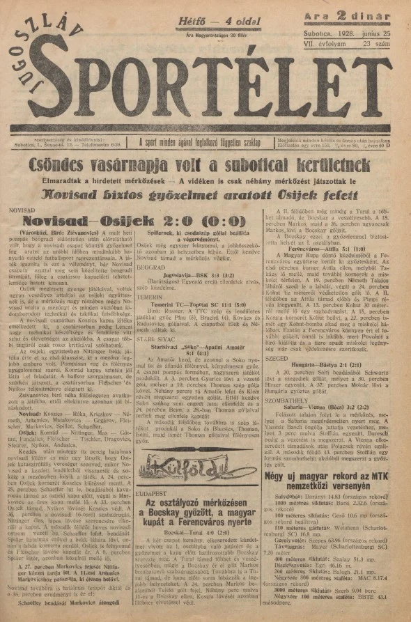 Jugoszláv sportélet, 7. évf. 1928. június 25. 23. sz.