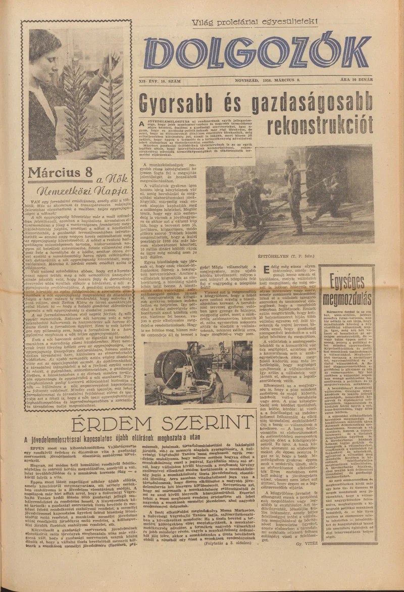Dolgozók, 12. évf. 1958. március 8. 10. sz.