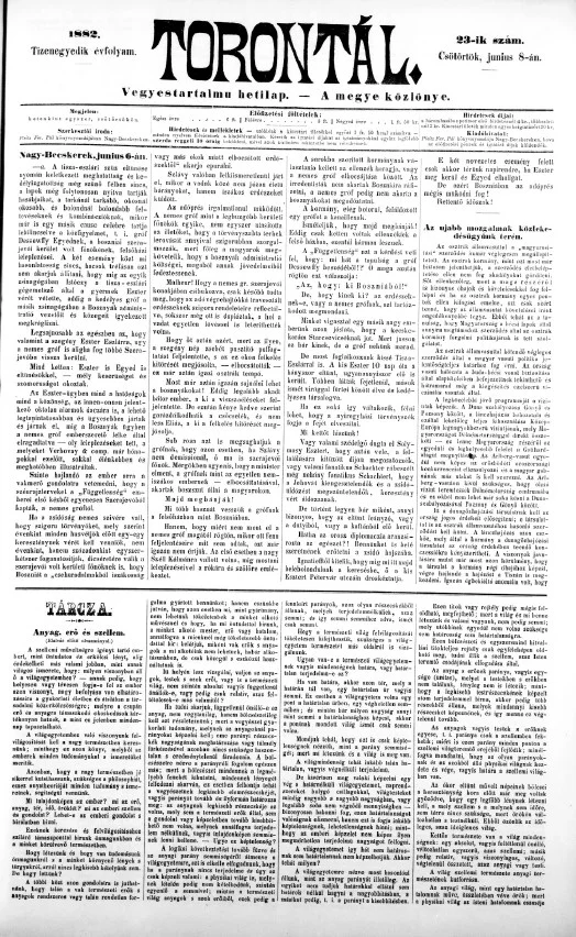 Torontál, 11. évf. 1882. június 8. 23. sz.