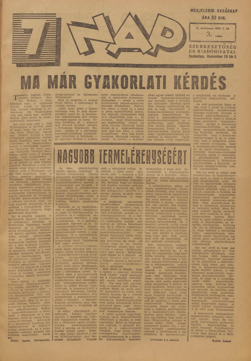 7 Nap, 10. évf. 1955. január 16. 3. sz. 1–16. oldal