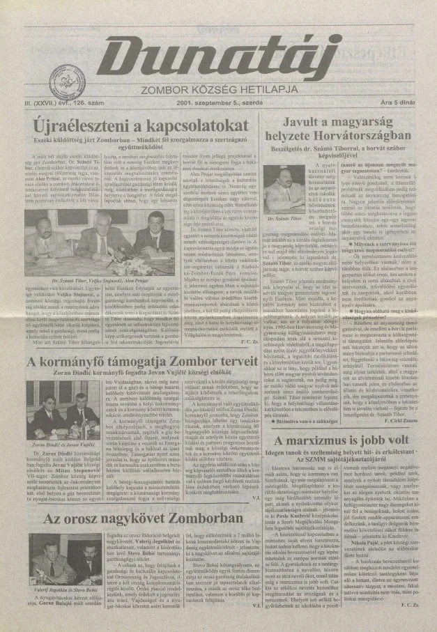 Dunatáj, 3. évf. 2001. szeptember 5. 126. sz.
