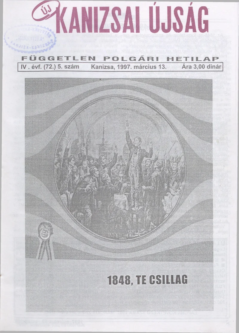 Új Kanizsai Újság, 4. évf. 1997. március 13. 5. sz.