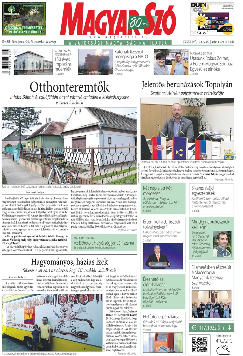 Magyar Szó, 81. évf. 2024. január 20. – 21. 16. sz. 1–32. oldal