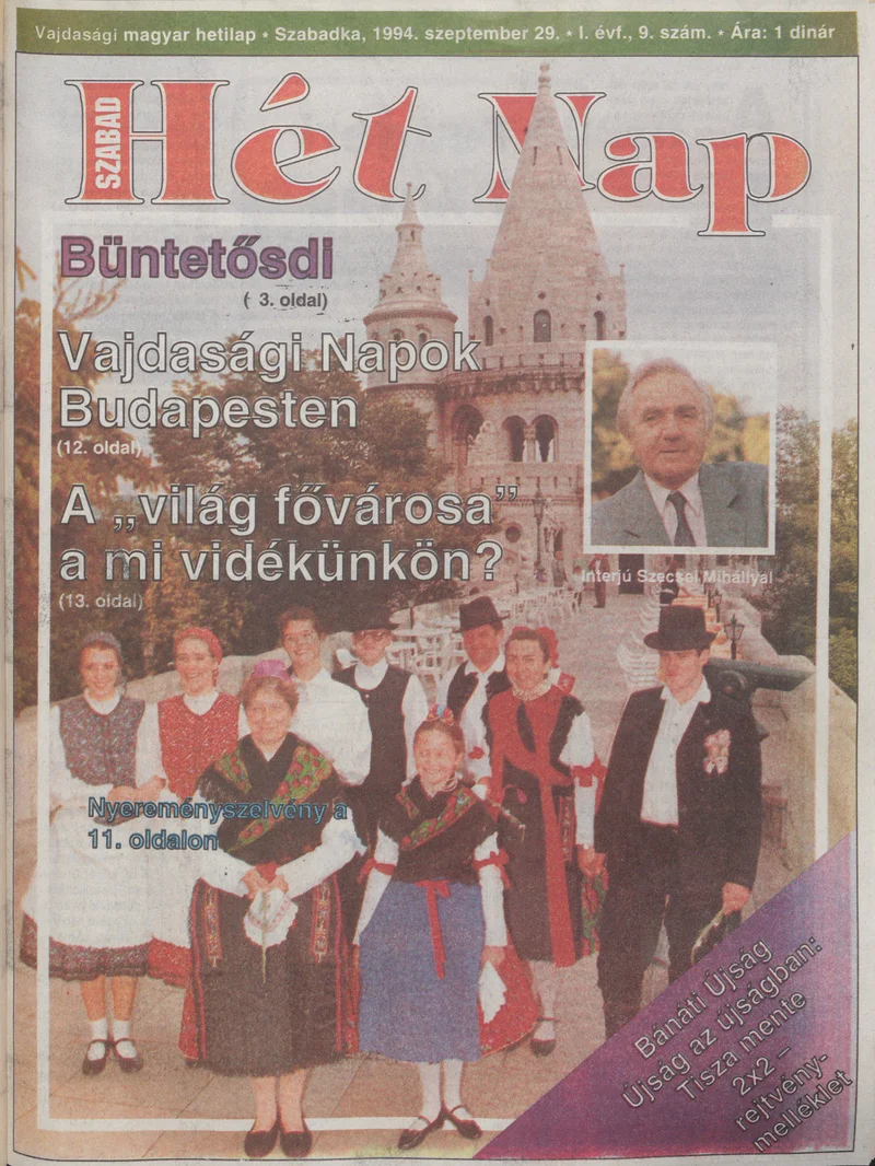Szabad Hét Nap, 1. évf. 1994. szeptember 29. 9. sz.