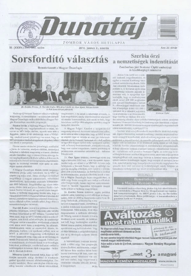 Dunatáj, 12. évf. 2010. június 2. 582. sz.