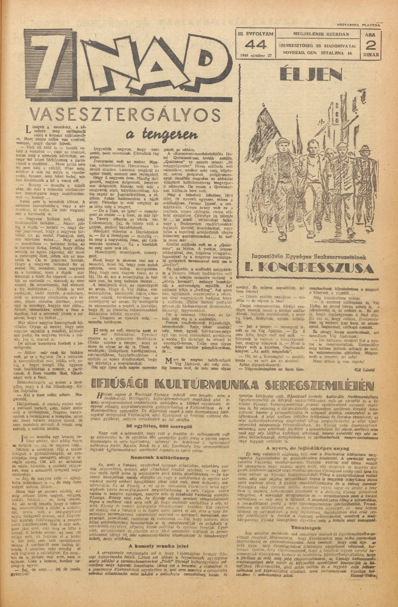 7 Nap, 3. évf. 1948. október 27. 44. sz. 1–4. oldal