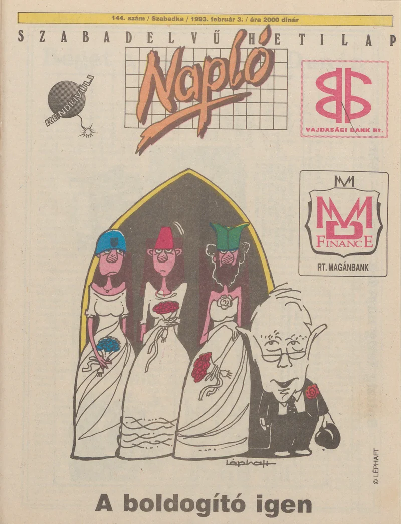Napló - Szabadelvű hetilap, 4. évf. 1993. február 3. 144. sz.
