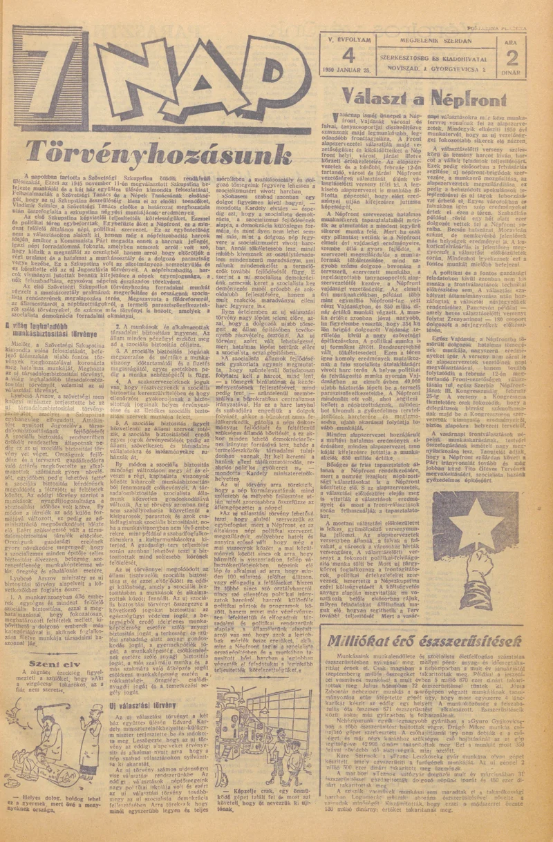 7 Nap, 5. évf. 1950. január 25. 4. sz. 1–4. oldal