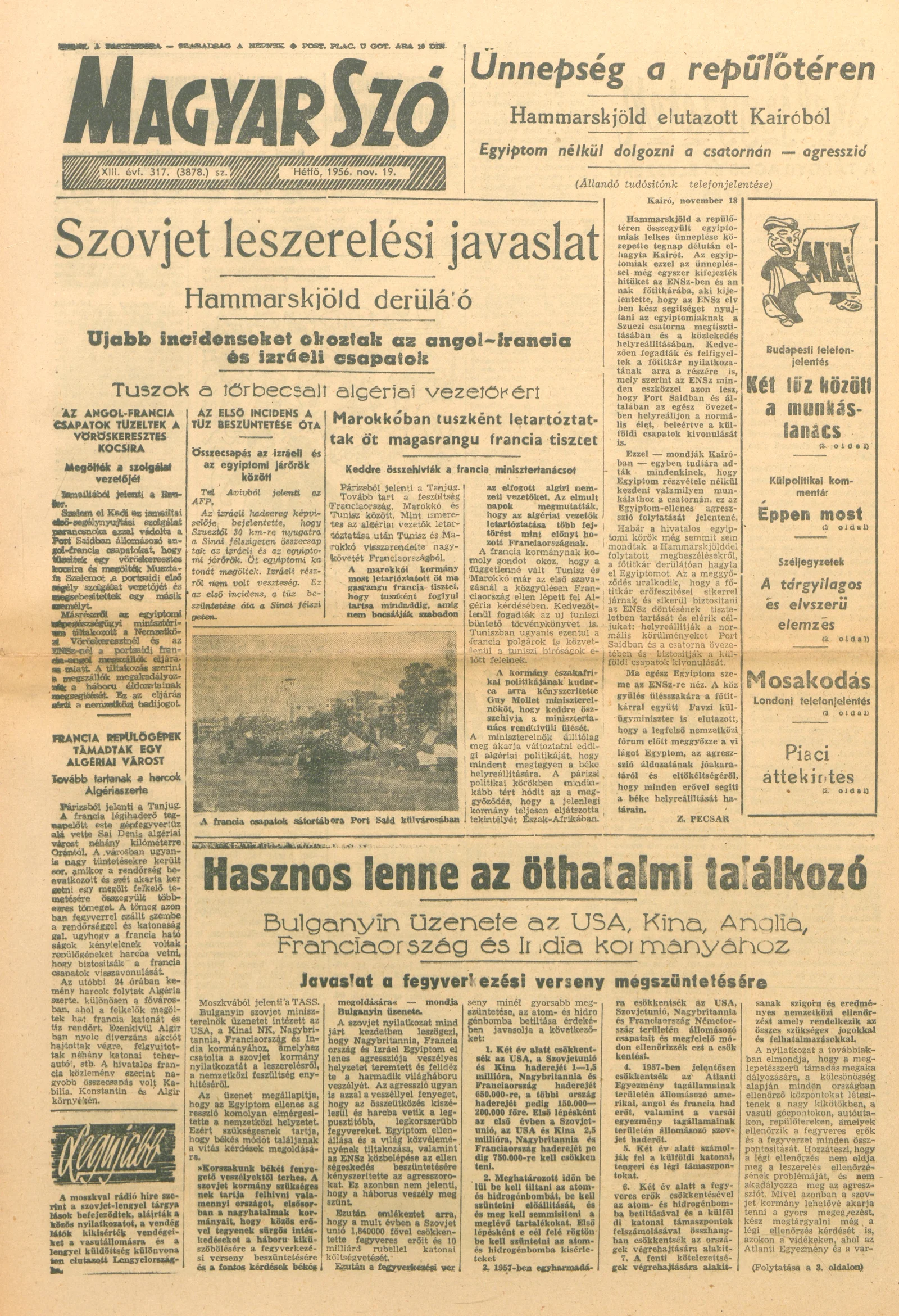 Magyar Szó, 13. évf. 1956. november 20. 318. sz. 1–8. oldal