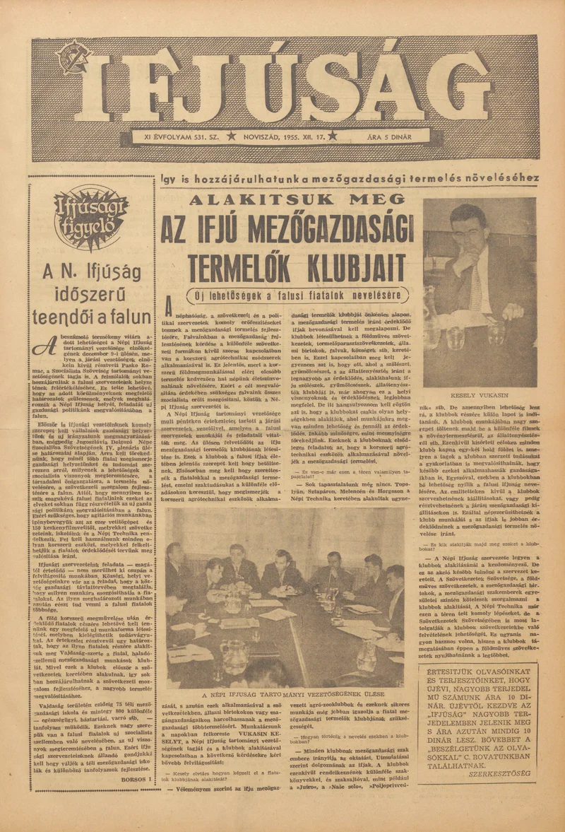 Ifjúság, 11. évf. 1955. december 17. 531. sz.