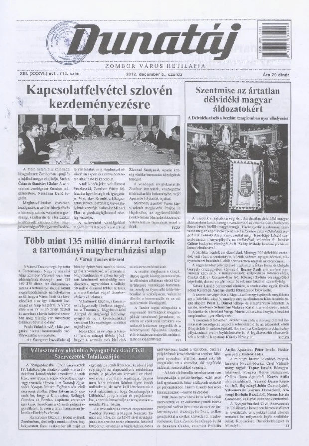 Dunatáj, 14. évf. 2012. december 5. 713. sz.