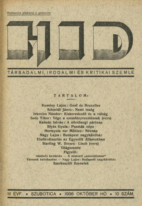 Híd, 3. évf. 1936. október. 10. sz. 1–32. oldal