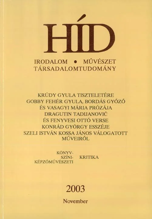 Híd, 67. évf. 2003. november. 11. sz. 1213–1356. oldal