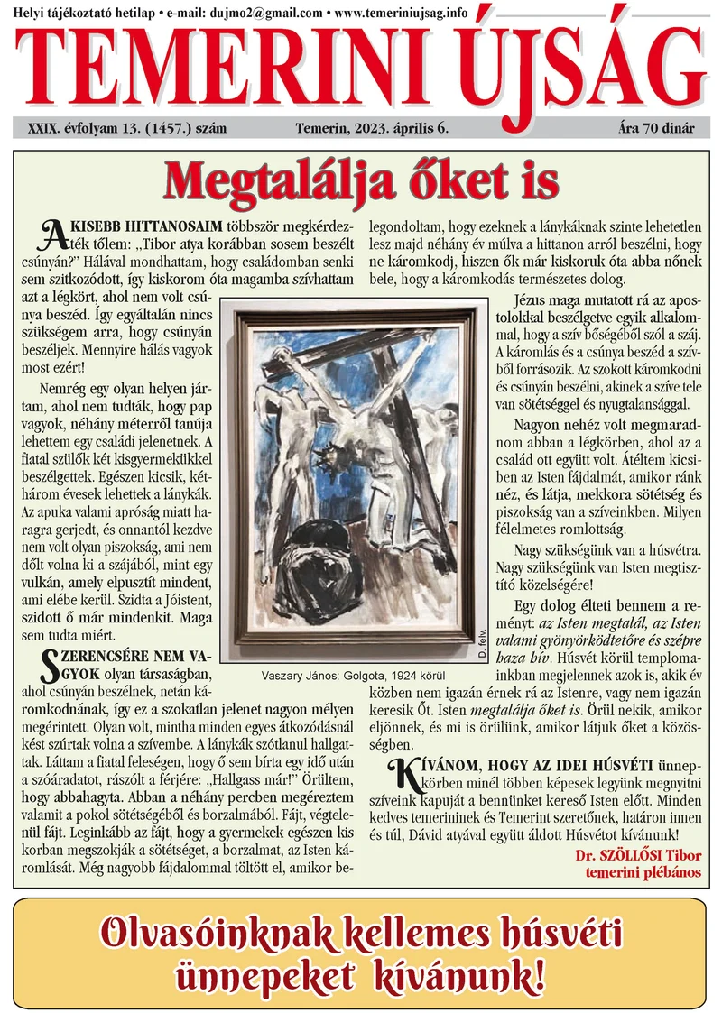 Temerini Újság, 29. évf. 2023. április 6. 13. sz.