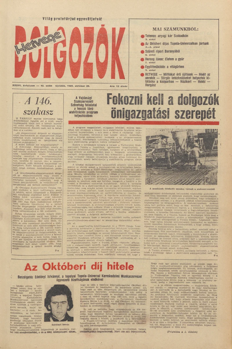 Dolgozók, 37. évf. 1983. október 20. 42. sz.