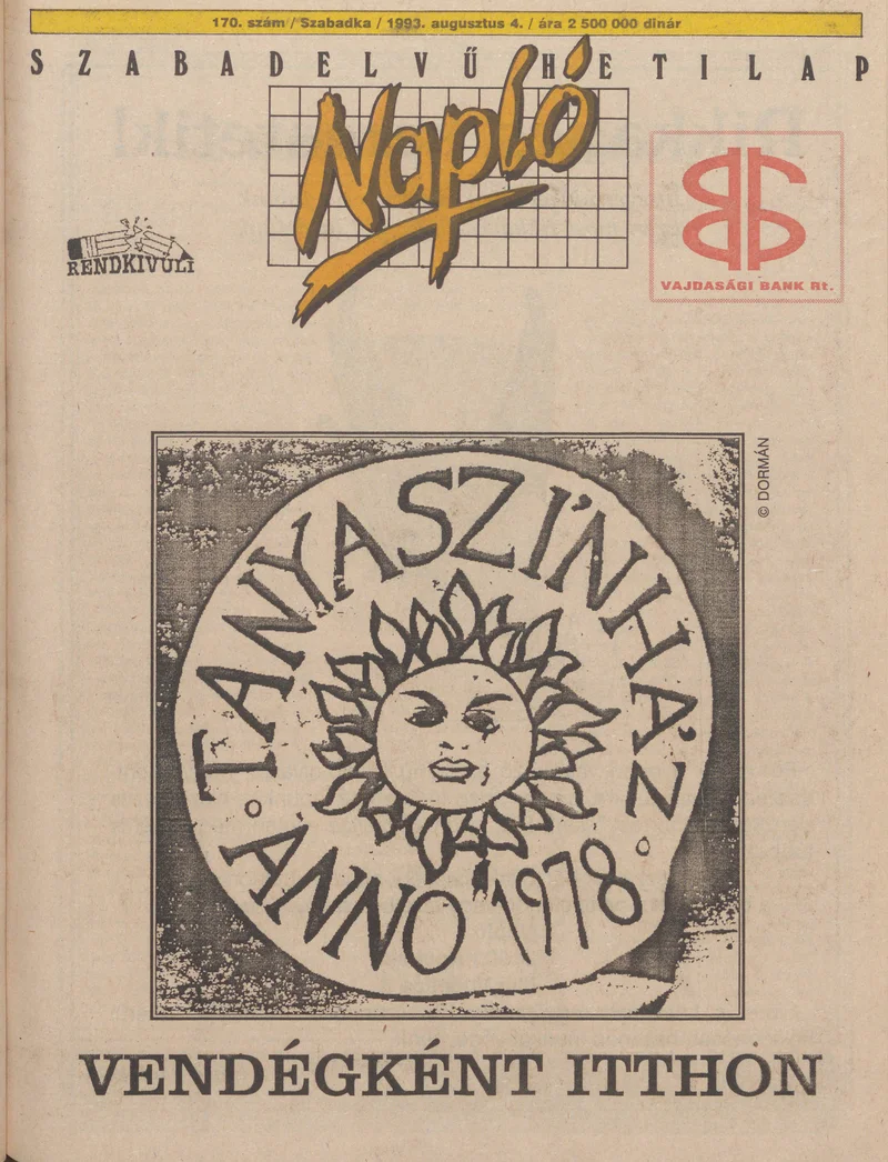 Napló - Szabadelvű hetilap, 4. évf. 1993. augusztus 4. 170. sz.