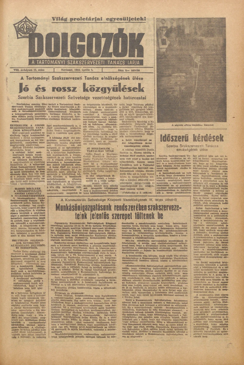 Dolgozók, 8. évf. 1954. április 7. 15. sz.