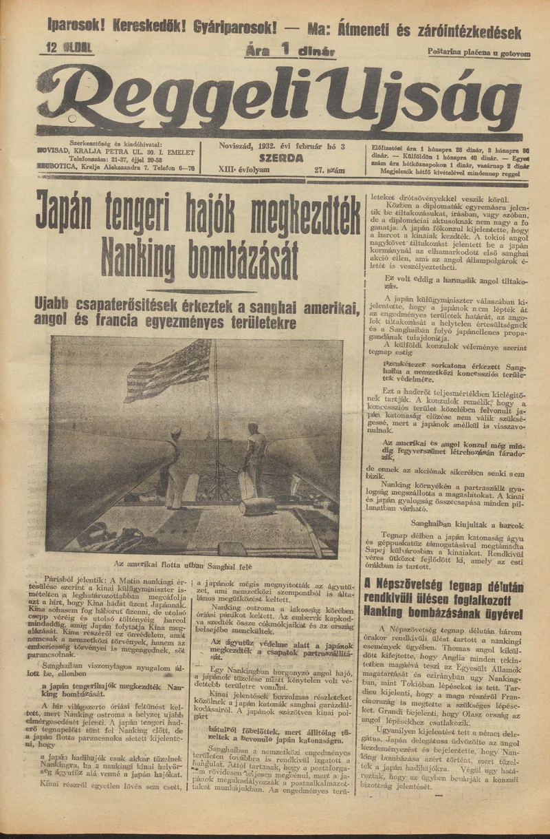 Reggeli Újság, 13. évf. 1932. február 3. 27. sz.