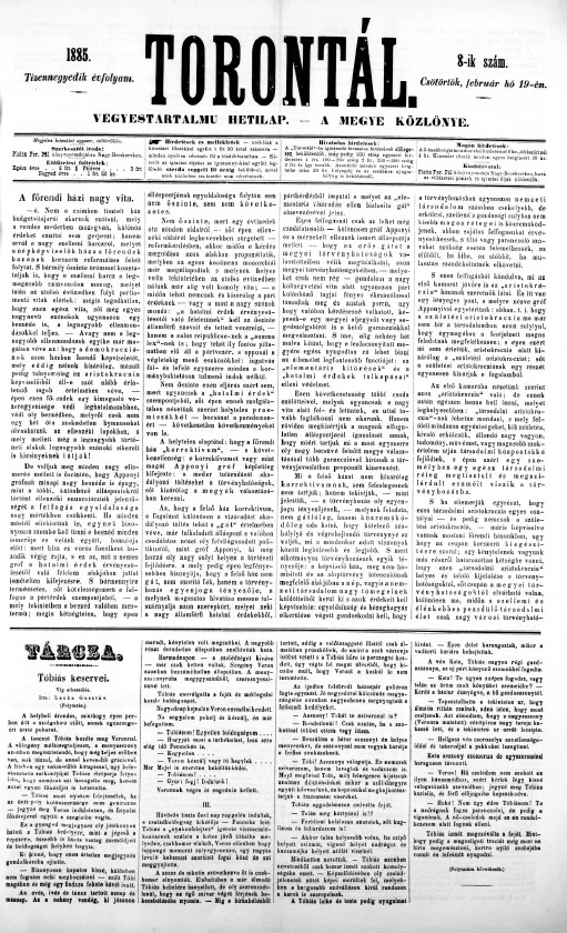 Torontál, 14. évf. 1885. február 19. 8. sz.