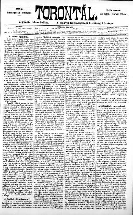 Torontál, 11. évf. 1882. február 23. 8. sz.