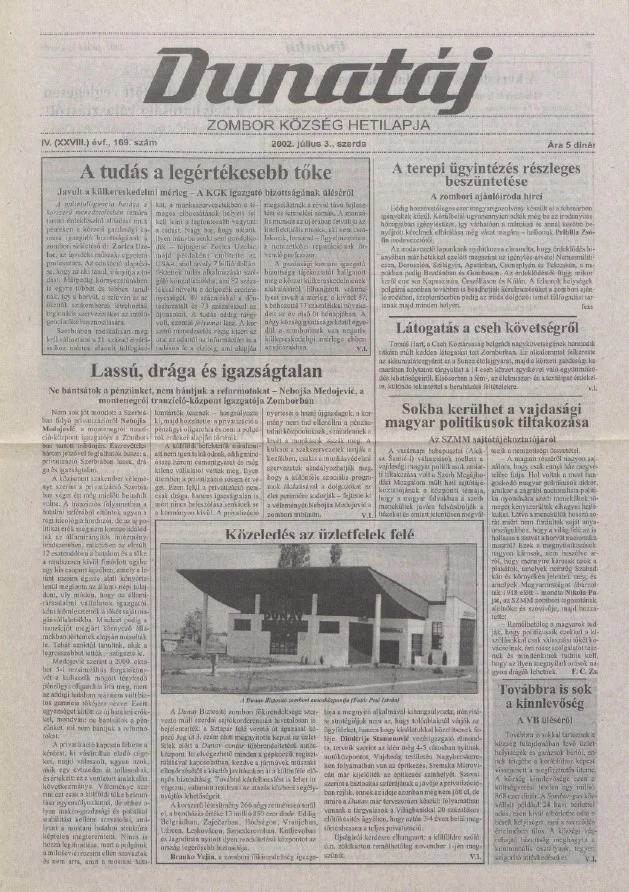 Dunatáj, 4. évf. 2002. július 3. 169. sz.