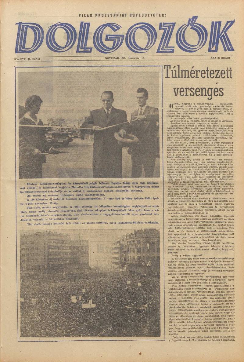 Dolgozók, 15. évf. 1961. november 17. 47. sz.