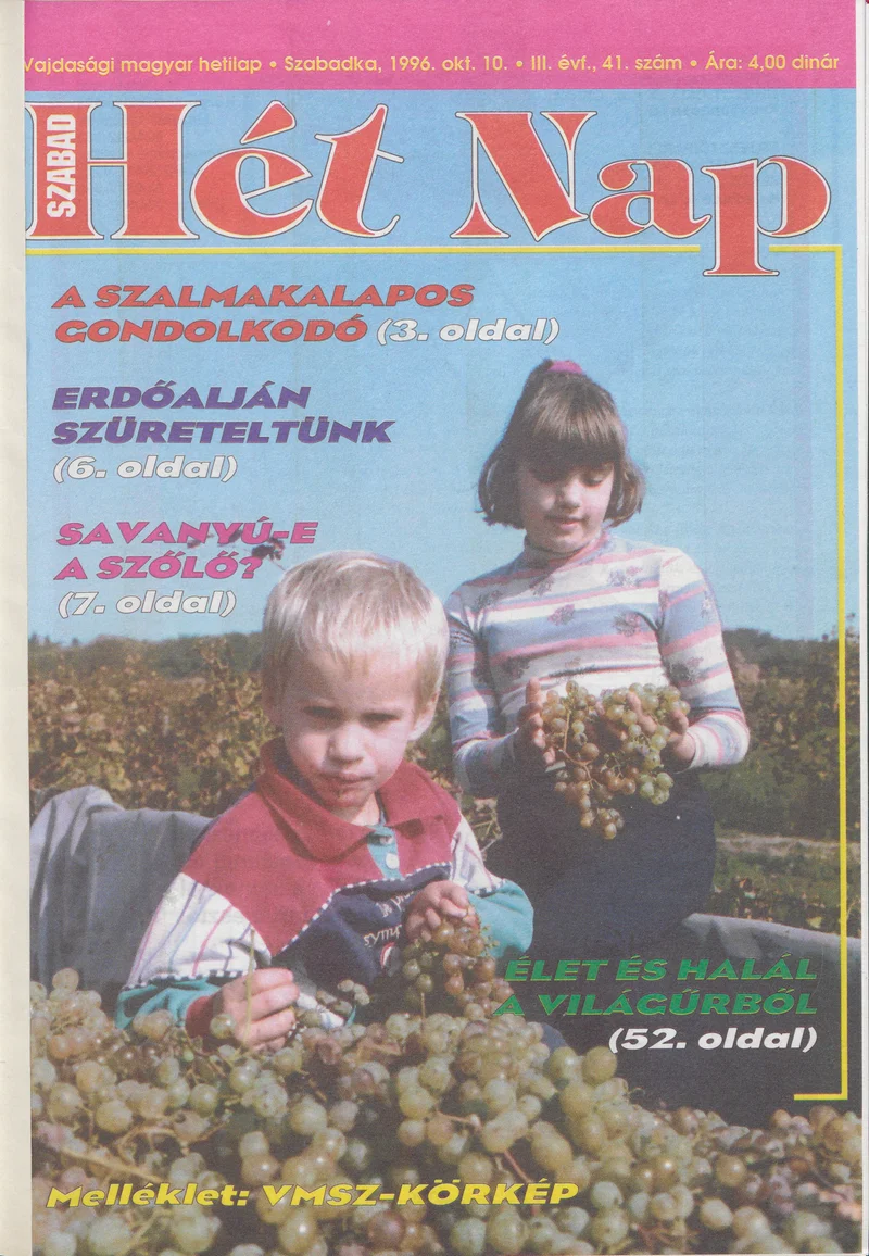 Szabad Hét Nap, 3. évf. 1996. október 10. 41. sz.