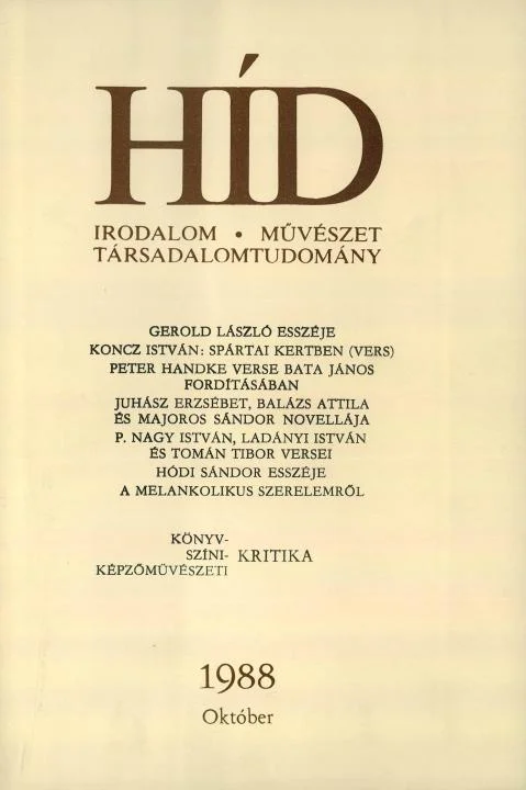 Híd, 52. évf. 1988. október. 10. sz. 2001–2124. oldal