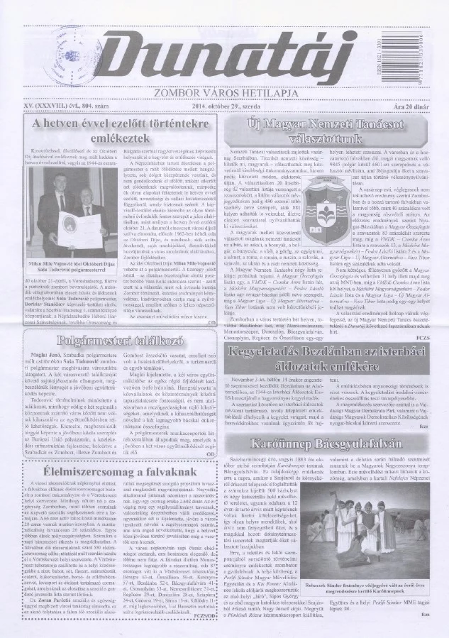 Dunatáj, 16. évf. 2014. október 29. 804. sz.