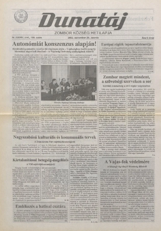 Dunatáj, 4. évf. 2002. november 20. 189. sz.