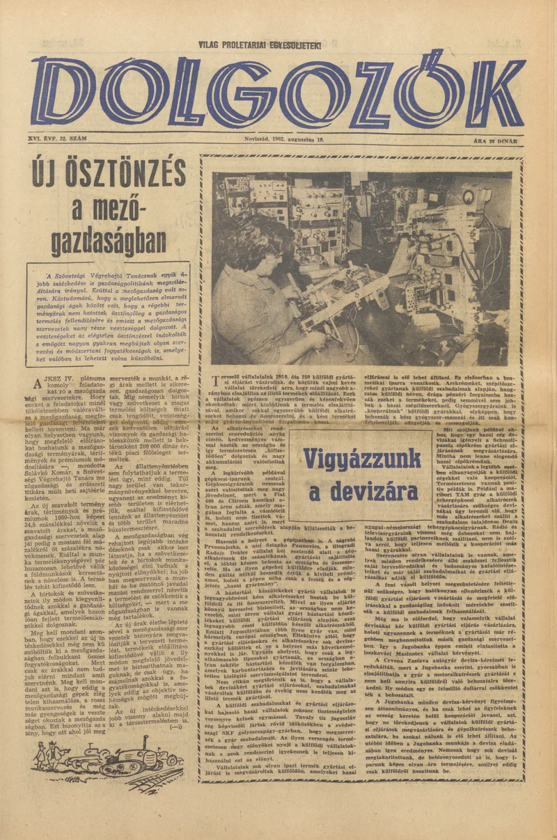 Dolgozók, 16. évf. 1962. augusztus 10. 32. sz.