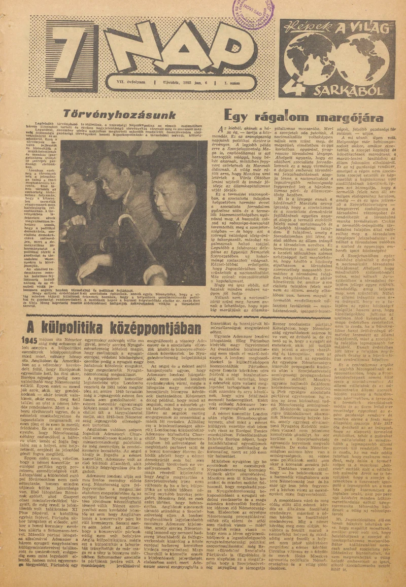 7 Nap, 7. évf. 1952. január 6. 1. sz. 1–18. oldal