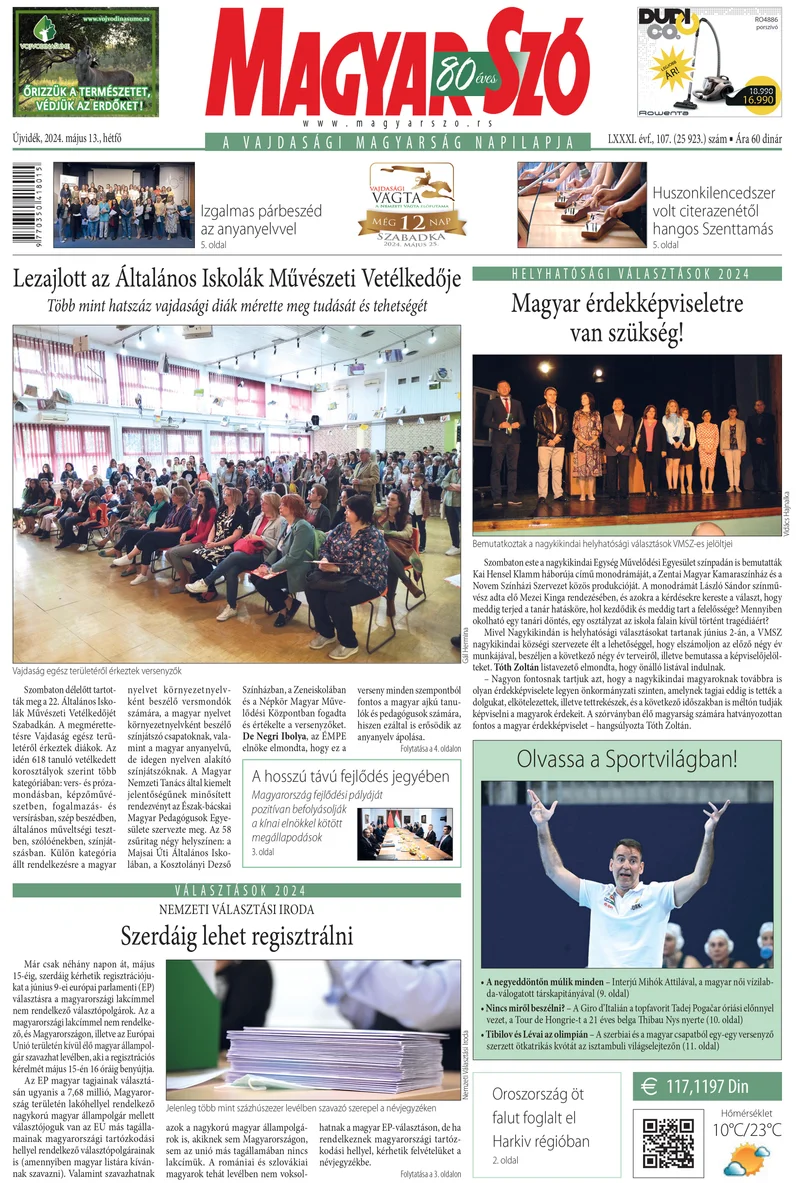 Magyar Szó, 81. évf. 2024. május 13. 107. sz. 1–16. oldal