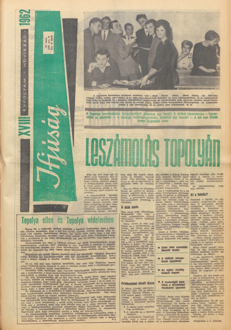 Ifjúság, 18. évf. 1962. november 8. 37. sz.