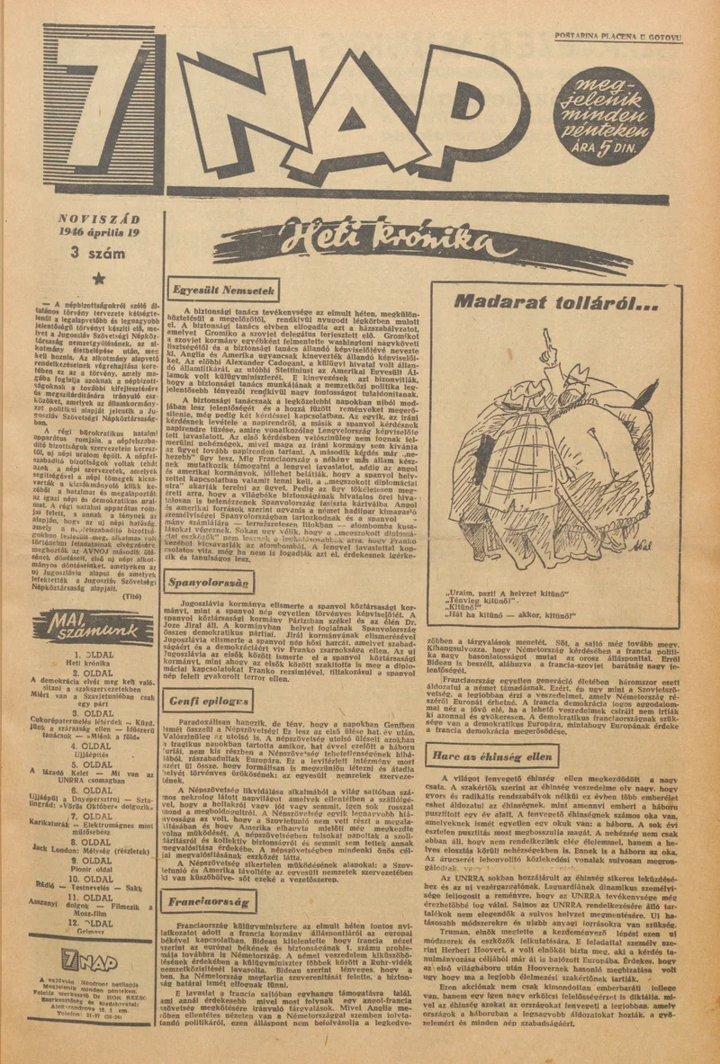 7 Nap, 1. évf. 1946. április 19. 3. sz. 1–12. oldal