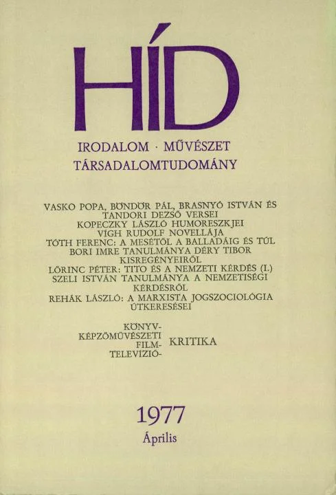 Híd, 41. évf. 1977. április. 4. sz. 417–572. oldal