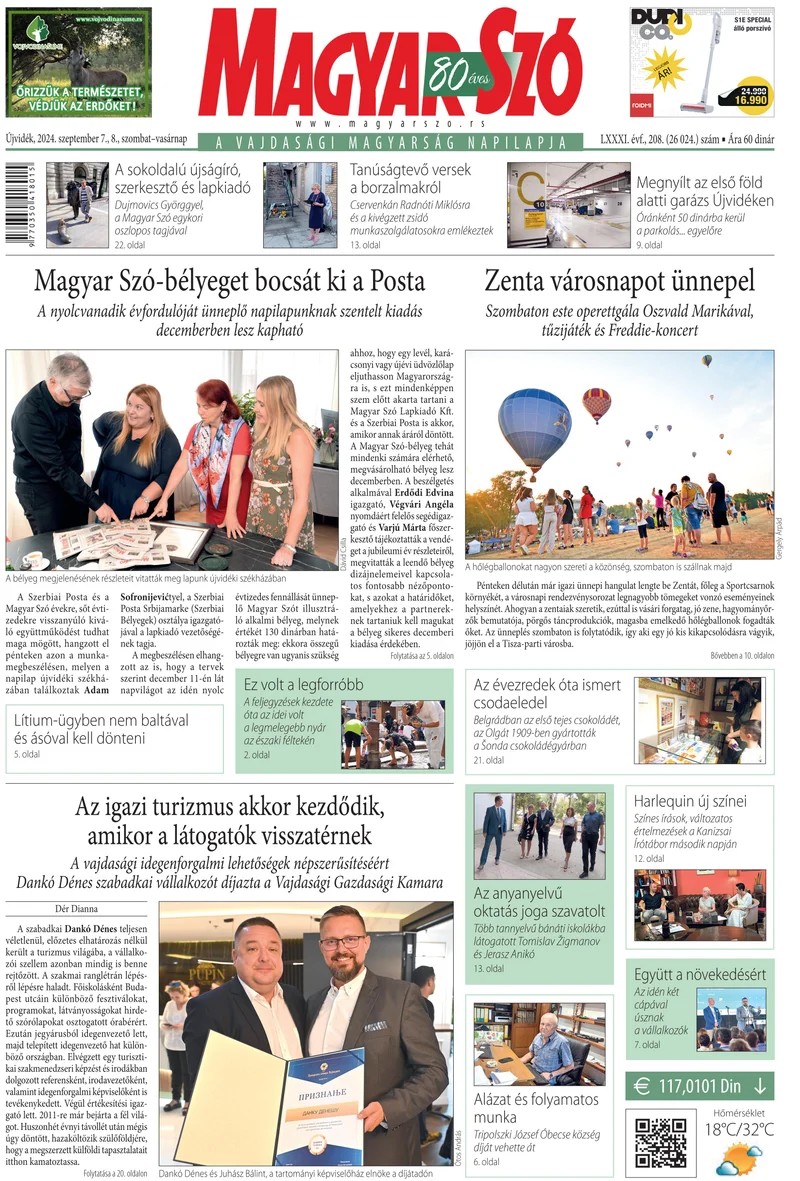Magyar Szó, 81. évf. 2024. szeptember 7. – 8. 208. sz. 1–32. oldal
