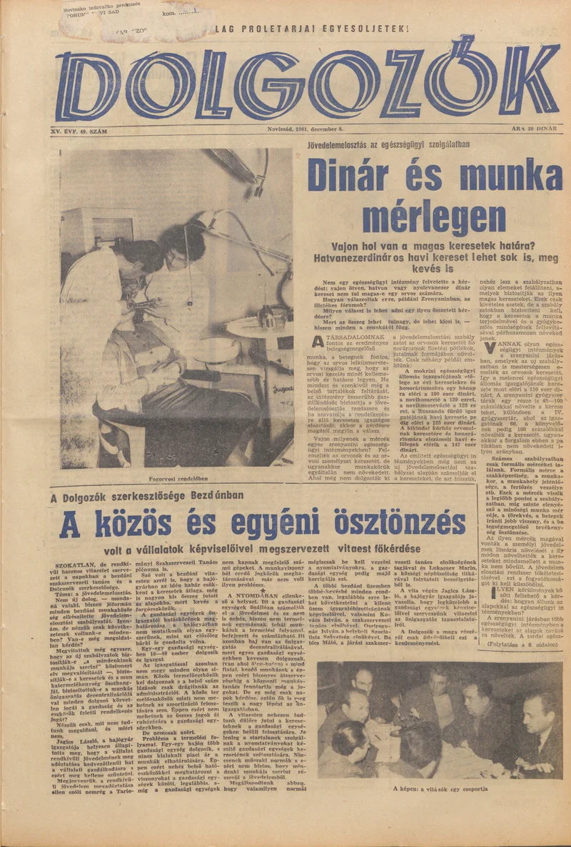Dolgozók, 15. évf. 1961. december 8. 49. sz.