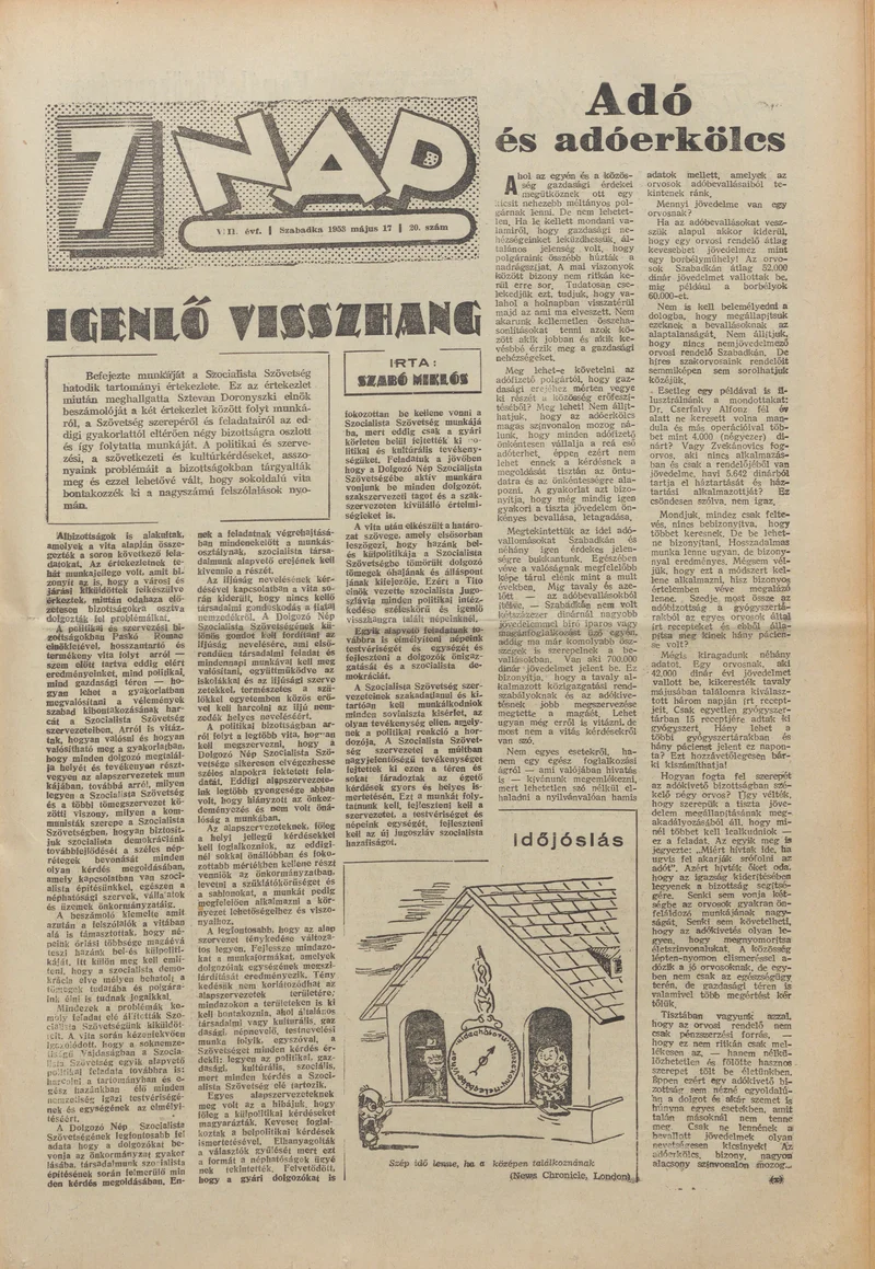 7 Nap, 8. évf. 1953. május 17. 20. sz. 1–16. oldal
