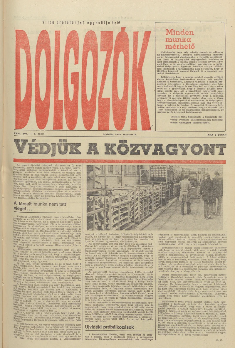 Dolgozók, 32. évf. 1978. február 2. 5. sz.