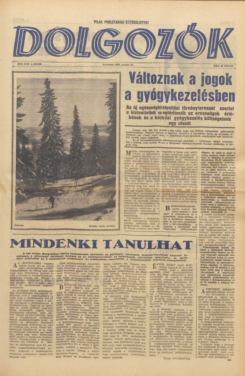 Dolgozók, 16. évf. 1962. január 19. 4. sz.